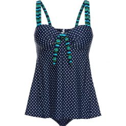 Tankini na fiszbinach (2 części) bonprix niebiesko-biały w groszki. Bikini damskie marki bonprix. Za 89.99 zł.