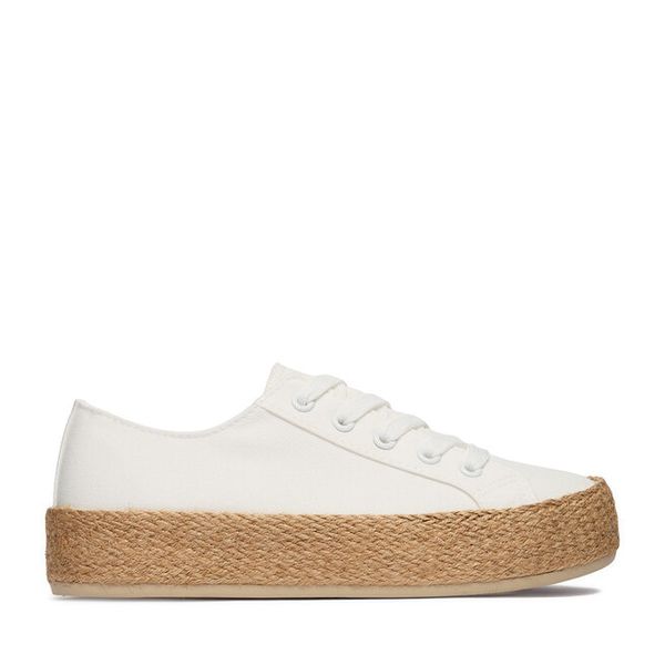 Espadryle JENNY. Białe espadryle damskie Jenny, bez wzorów, bez obcasa, bez zapięcia. Za 99.99 zł.