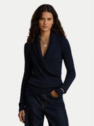LAUREN RALPH LAUREN Sweter 200P14042002 Granatowy Relaxed Fit. Niebieskie swetry damskie Lauren Ralph Lauren, s, bez wzorów, z bawełny, bez kołnierzyka, bez ramiączek, bez kaptura. Za 806.99 zł.