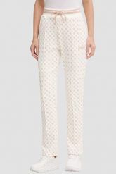 GUESS Kremowe damskie spodnie dresowe w monogram New Aggie, Rozmiar M. Brązowe spodnie dresowe damskie Guess, m, z aplikacjami, z dresówki. W wyprzedaży za 339.99 zł.