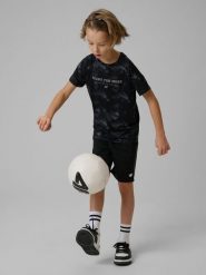 4F Koszulka sportowa szybkoschnąca chłopięca - multikolor 134/140 (8-10 lat). T-shirty dla chłopców 4f, bez wzorów, z materiału, bez ramiączek. Za 69.99 zł.