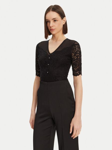 Morgan Body 251-DMIA Czarny Slim Fit. Czarne bluzki damskie Morgan, xs, bez wzorów, z wiskozy, bez kołnierzyka, bez ramiączek. Za 139.99 zł.