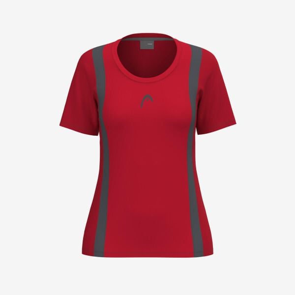 HEAD CLUB 25 TECH Koszulka damska. Czerwone koszulki sportowe damskie Head, l, bez wzorów, z poliesteru, bez kołnierzyka, bez ramiączek, tenisowe. Za 170.00 zł.