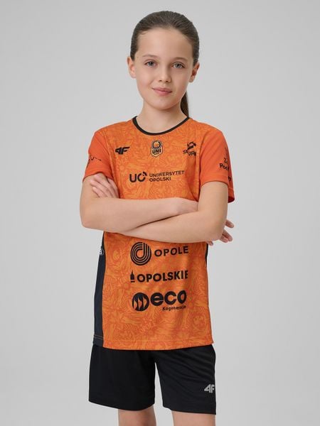 4F Koszulka meczowa replika domowa z sezonu 2025/26 dziecięca 4F x Uni Opole - pomarańczowa 98/104. Brązowe bluzki dla dziewczynek 4f, bez wzorów, z dzianiny, bez ramiączek. Za 149.99 zł.