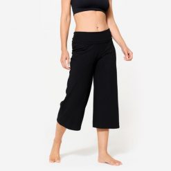 Second Life - Spodnie do jogi damskie Kimjaly krótkie - Stan Doskonały. Czarne spodnie sportowe damskie KIMJALY, l, bez wzorów, z bawełny, na fitness i siłownię. Za 61.99 zł.