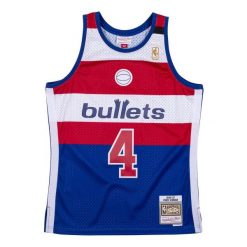 Jersey Washington Bullets Chris Webber. Czerwone koszulki sportowe męskie Mitchell & Ness, m, bez wzorów, z jersey, bez kołnierzyka, bez ramiączek, do koszykówki. Za 517.00 zł.