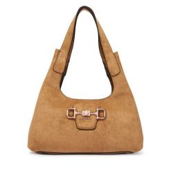 Torebka Guess. Brązowe torebki do ręki damskie Guess, z aplikacjami, klasyczne, bez dodatków. Za 584.99 zł.