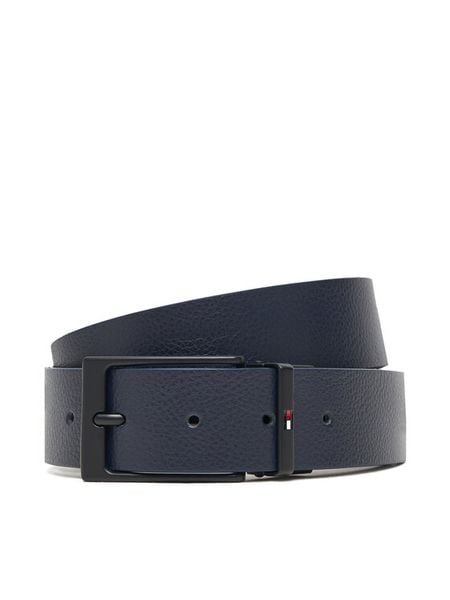 Tommy Hilfiger Pasek Męski AM0AM13821 Granatowy. Niebieskie paski damskie Tommy Hilfiger, bez wzorów, ze skóry. Za 149.99 zł.