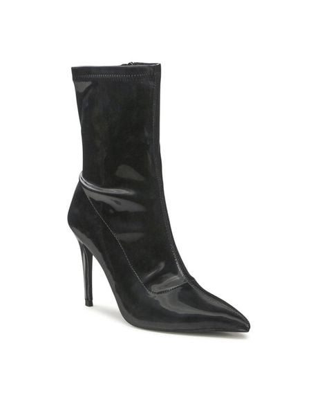 Jenny Fairy Botki LS5629-10A Czarny. Czarne botki damskie Jenny Fairy, ze skóry, bez obcasa, na szpilce, bez zapięcia. Za 219.99 zł.