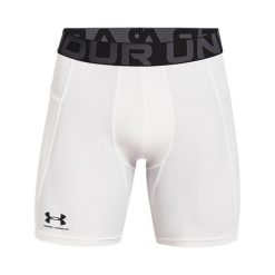 Spodenki kompresyjne Under Armour HeatGear. Białe krótkie spodenki sportowe męskie Under Armour, xs, bez wzorów, z elastanu. Za 175.65 zł.