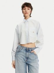 Calvin Klein Jeans Koszula J20J225078 Błękitny Regular Fit. Niebieskie bluzki damskie Calvin Klein Jeans, xl, bez wzorów, z bawełny, bez kołnierzyka, bez ramiączek. Za 199.99 zł.