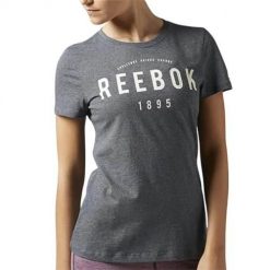 Koszulka sportowa damska Reebok BK6634. Szare koszulki sportowe damskie Reebok, l, bez wzorów, z dresówki, bez kołnierzyka, bez ramiączek, do biegania. Za 122.00 zł.
