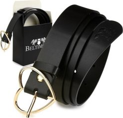 Beltimore Beltimore skórzany pasek damski klamra serce modna D63. Paski damskie Beltimore, bez wzorów. Za 52.79 zł.