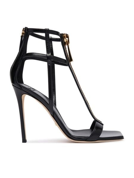 Elisabetta Franchi Sandały SA-48L-66E2-V640 Czarny. Czarne sandały damskie Elisabetta Franchi, bez wzorów, bez obcasa, na szpilce, bez zapięcia. Za 2,739.00 zł.