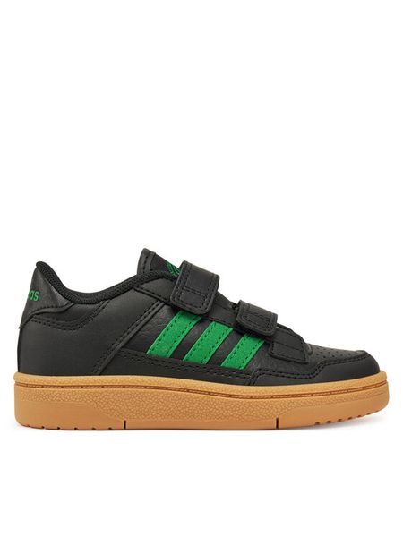 Adidas Sneakersy Rapid Court JS0637 Czarny. Czarne buty sportowe dziewczęce Adidas, bez wzorów, ze skóry, bez zapięcia. Za 99.99 zł.