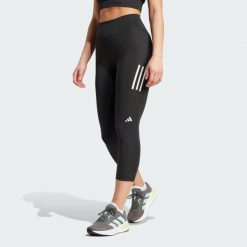Legginsy Own the Run 3/4. Czarne legginsy damskie Adidas, l, bez wzorów, z materiału, do biegania. Za 259.00 zł.
