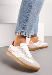 Ciemnobeżowe Sneakersy z Krótką Cholewka z Przeszyciami Wilnlow. Brązowe obuwie sportowe damskie Born2be, bez wzorów. Za 74.99 zł.