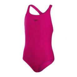 Strój pływacki jednoczęściowy dziecięcy Speedo Eco Endurance+ Medalist. Czerwone stroje kąpielowe dla dziewczynek Speedo, bez wzorów, z materiału. Za 94.99 zł.