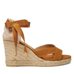 Espadryle Castañer. Brązowe sandały damskie Castañer, bez wzorów, bez obcasa, bez zapięcia. Za 339.99 zł.