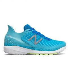 Buty do biegania damskie New Balance 860. Niebieskie obuwie sportowe damskie New Balance, bez wzorów, z materiału, do biegania. Za 345.00 zł.