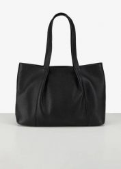 Torba typu shopper ze skóry. Czarne torebki shopper damskie bonprix, bez wzorów, ze skóry, bez dodatków. Za 239.99 zł.