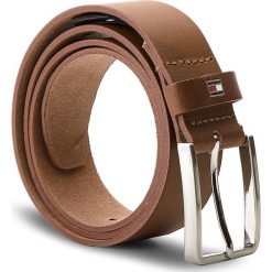 Pasek Męski TOMMY HILFIGER - Smooth Leather Belt AM0AM03483 85 206. Brązowe paski damskie Tommy Hilfiger, w paski, ze skóry. Za 179.00 zł.