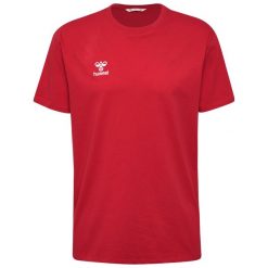 Koszulka hmlGO 2.0 T-SHIRT S/S. Czerwone koszulki sportowe męskie Hummel, m, bez wzorów, bez kołnierzyka, bez ramiączek, do piłki nożnej. Za 122.50 zł.