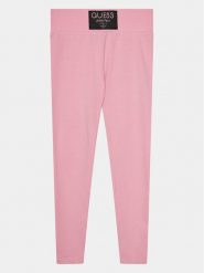 Guess Legginsy J4RB04 J1314 Różowy Slim Fit. Czerwone legginsy dla dziewczynek Guess, z aplikacjami, z bawełny. Za 99.99 zł.