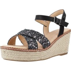 Sandały MTNG 51046M Czarny. Czarne sandały damskie MTNG, bez wzorów, z syntetyku, bez obcasa, bez zapięcia. Za 152.99 zł.