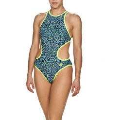Strój kąpielowy damski jednoczęściowy sportowy na basen Arena Leopard. Zielone kostiumy jednoczęściowe damskie Arena, s, bez wzorów, sportowe, do pływania. Za 171.98 zł.