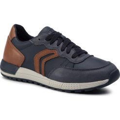 Sneakersy GEOX - J Alben B. D J949ED 0BCCL CF46N D Navy/Cognac. Niebieskie półbuty chłopięce Geox, bez wzorów, z materiału, bez zapięcia. Za 329.00 zł.