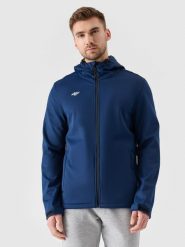 4F Kurtka softshell wiatroodporna membrana 5 000 męska - granatowa XXL. Niebieskie kurtki męskie 4f, m, bez wzorów, z dzianiny, klasyczne, z kapturem. Za 299.99 zł.