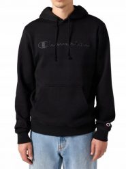 BLUZA męska CHAMPION 220271-KK001 z kapturem bawełniana czarna ciepła XL. Czarne bluzy męskie Champion, m, bez wzorów, z bawełny, z kapturem. Za 203.99 zł.