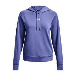 Bluza fitness damska Under Armour Rival Terry Hoodie. Niebieskie bluzy sportowe damskie Under Armour, xl, bez wzorów, bez kaptura, na fitness i siłownię. Za 129.99 zł.
