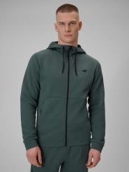 4F Bluza treningowa regular z kapturem męska - szara XXL. Szare bluzy męskie 4f, l, bez wzorów, z włókna, z kapturem, na fitness i siłownię. Za 249.99 zł.