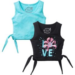 Shirt boxy bonprix czarny + morski. T-shirty i topy dla dziewczynek marki bonprix. Za 35.98 zł.
