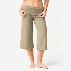 Spodnie do jogi damskie Kimjaly krótkie. Brązowe spodnie materiałowe damskie KIMJALY, xl, bez wzorów, z bawełny, na jogę i pilates. Za 79.99 zł.