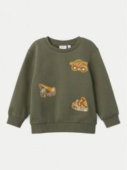 NAME IT Bluza 13233682 Zielony Regular Fit. Zielone bluzy dla chłopców Name it, bez wzorów, z bawełny, bez ramiączek, bez kaptura. Za 59.99 zł.