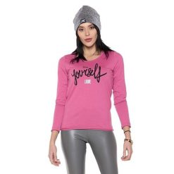 Koszulka z bawełna na co dzień na siłownię. Fioletowe koszulki sportowe damskie LEONE 1947 APPAREL, bez wzorów, z bawełny, bez kołnierzyka. Za 82.10 zł.