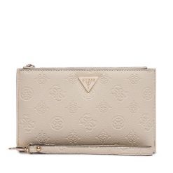 Portfel Guess. Brązowe portfele damskie Guess, z aplikacjami. Za 294.99 zł.