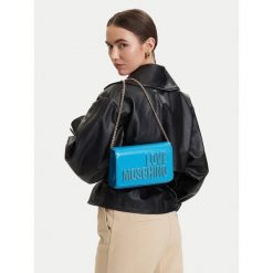 Torebka LOVE MOSCHINO. Niebieskie torebki do ręki damskie Love Moschino, bez wzorów, wizytowe, bez dodatków. Za 647.99 zł.