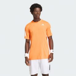 Koszulka Club Tennis CLIMACOOL 3-Stripes. Brązowe koszulki sportowe męskie Adidas, bez wzorów, bez kołnierzyka, bez ramiączek, tenisowe, climacool (adidas). Za 179.00 zł.
