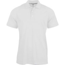 Koszulka polo z krótkim rękawem Kariban blanc. Białe koszulki polo męskie KARIBAN, m, bez wzorów, eleganckie, bez ramiączek. Za 131.50 zł.