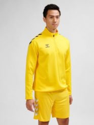 Bluza 1/2 zip Hummel Core XK. Brązowe bluzy damskie Hummel, xl, bez wzorów, z materiału, bez kaptura. Za 178.35 zł.