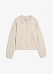 Bluza z czystej bawełny organicznej. Czarne bluzy damskie bonprix, bez wzorów, z bawełny, bez kaptura. Za 79.99 zł.