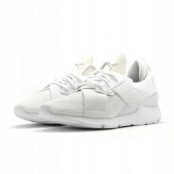 Buty sneakersy sportowe damskie Puma Muse EP Wn's 366014 01. Białe obuwie sportowe damskie Puma, bez wzorów, z gumy, na fitness i siłownię. Za 169.00 zł.