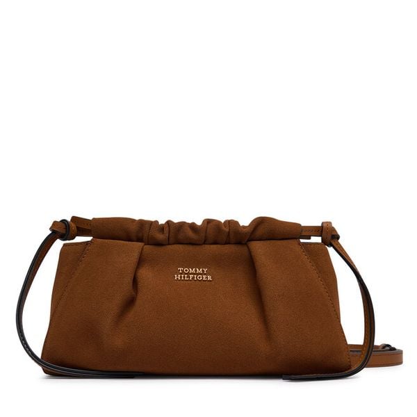 Torebka Tommy Hilfiger. Brązowe listonoszki damskie Tommy Hilfiger, bez wzorów, bez dodatków. Za 594.99 zł.