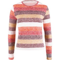 Sweter w prążek, w paski bonprix biel wełny - cynamonowy w paski. Swetry damskie marki KALENJI. Za 59.99 zł.