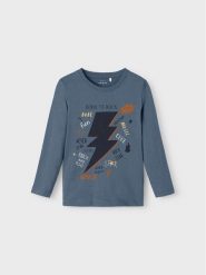 NAME IT Bluzka 13218862 Niebieski Regular Fit. Niebieskie t-shirty dla chłopców Name it, bez wzorów, z bawełny, bez ramiączek. Za 49.99 zł.
