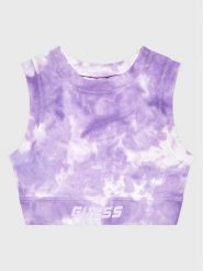 Guess Top J2BI37 MC04N Fioletowy Slim Fit. Fioletowe t-shirty i topy dla dziewczynek Guess, z aplikacjami, z syntetyku, bez ramiączek. Za 239.99 zł.